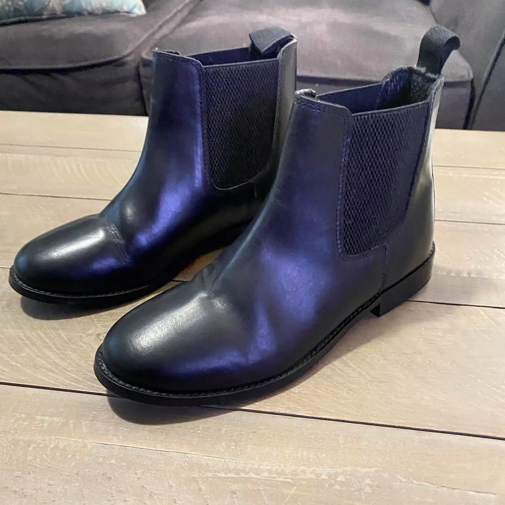 HX LONDON Black Leather Chelsea Boot l Men’s  Size 6.5 US Brogues